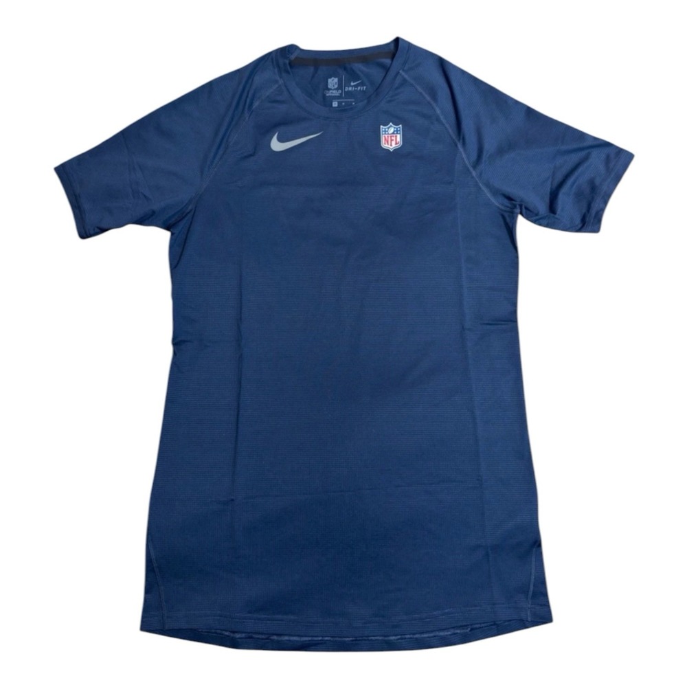 Nike NFL On-Field Compression Shirt Short Sleeve Navy Shield Men's S CW6317-419